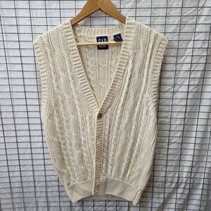 Vintage GAP Cable Knit Sweater Vest Mens Medium